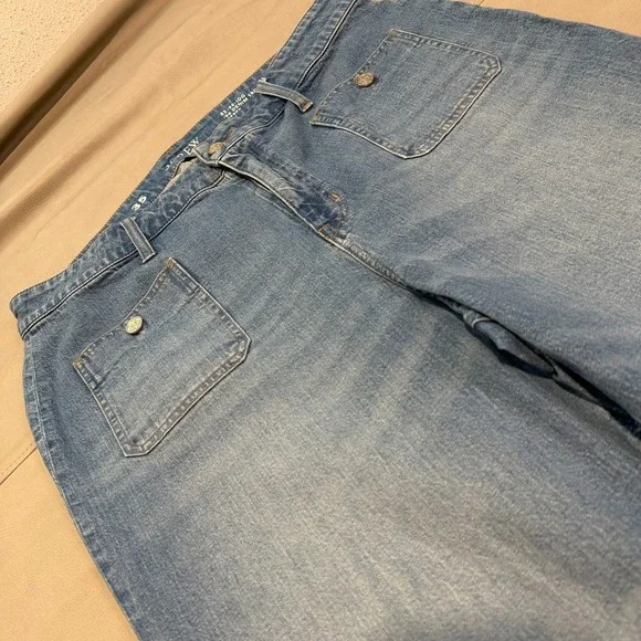 J Crew High-Rise 96 Jean Wide Bell Bottom Flare Med Stretch Wash Women 35-5120 - Picture 4 of 12